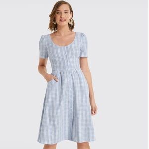 NWT! Draper James Linen Button Front Dress size 8